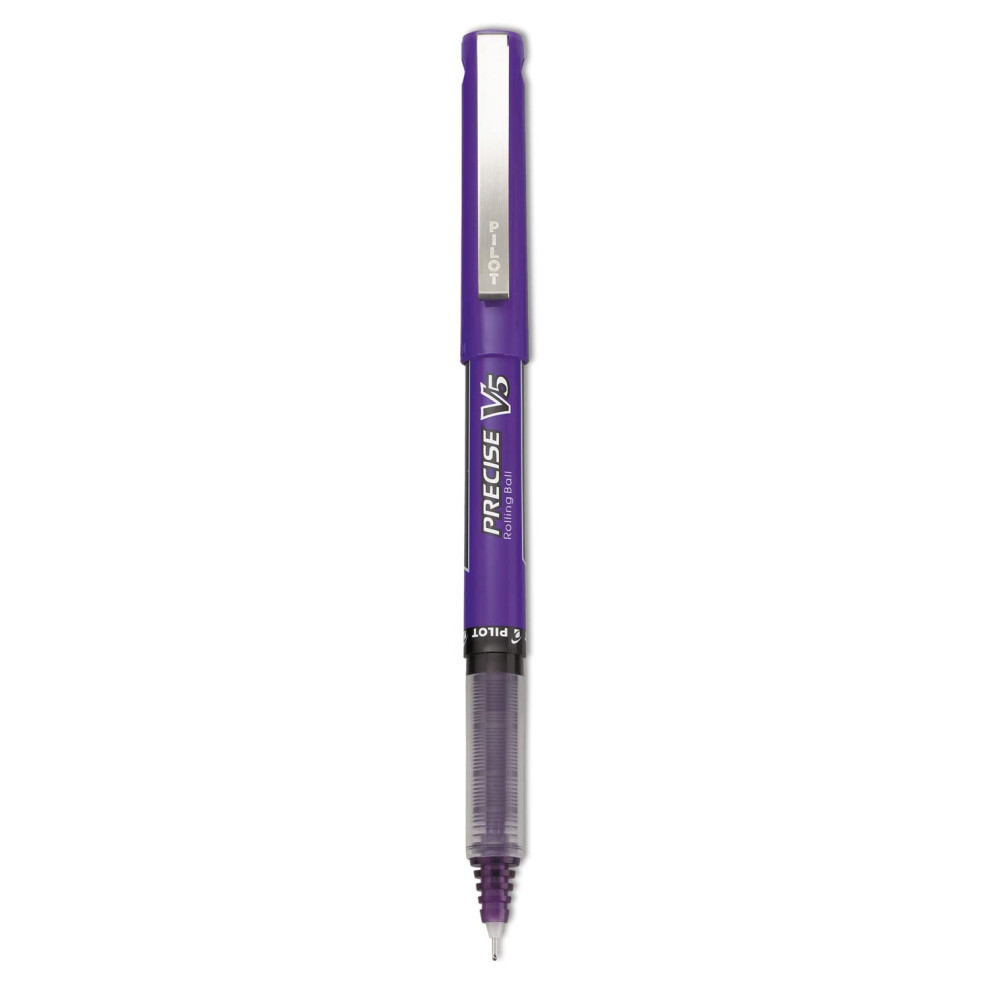 Pilot 25106 Precise V5 Roller Ball Stick Pen  Precision Point  Purple Ink  .5mm  Dozen