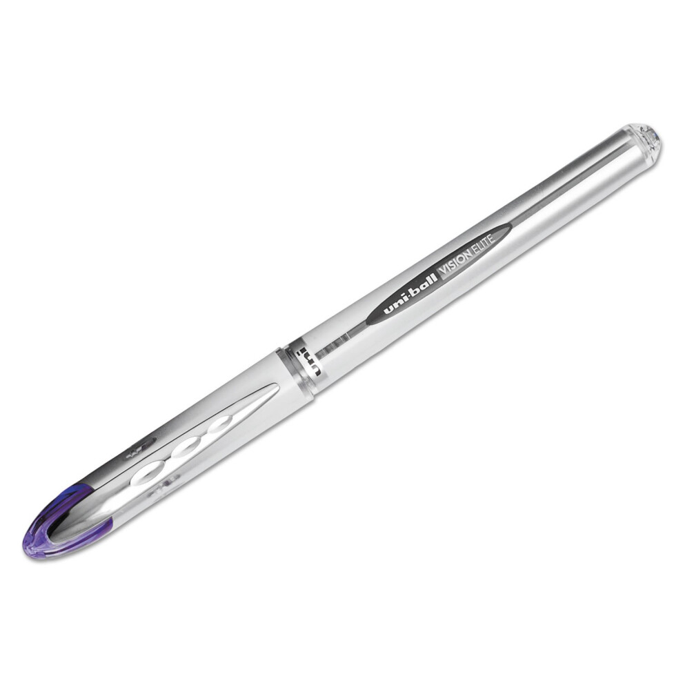 uni-ball Vision Elite Stick Roller Ball Pen  Purple Ink  Bold  0.80 mm