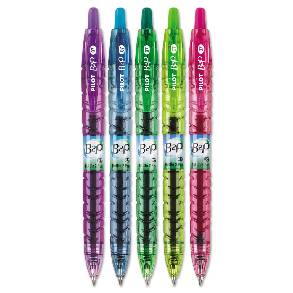 PILOT 36621 Gel Pen  Retractable  Refillable  Fine Point  5/PK  Ast