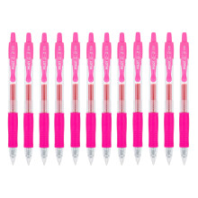 Bolígrafos de Gel Retráctiles PILOT G2, Punta Extra Fina, Tinta Rosa, 0.5 mm, 12/Pack (13980)