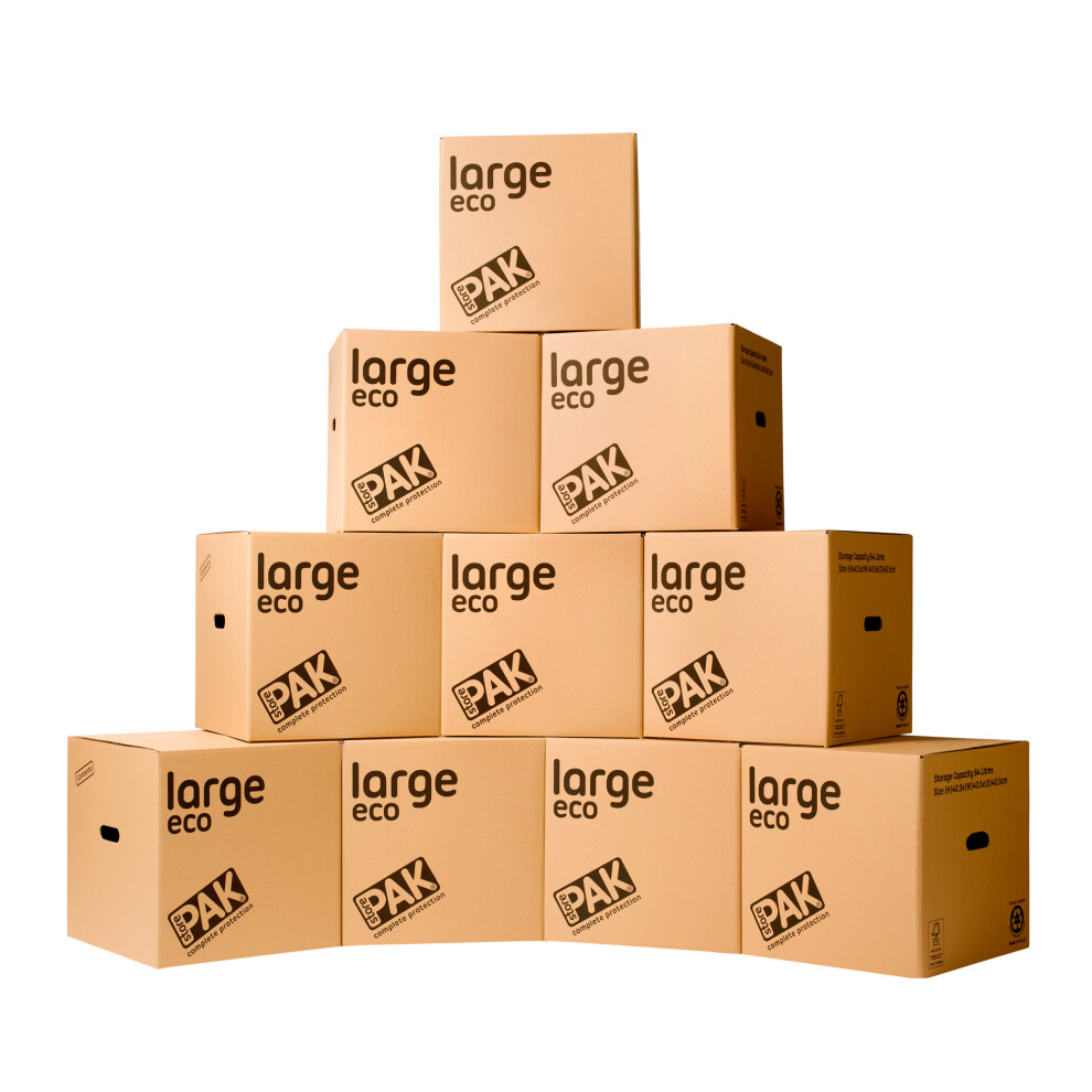 (Large, Pack of 10) StorePAK Eco Storage & Moving Cardboard Boxes