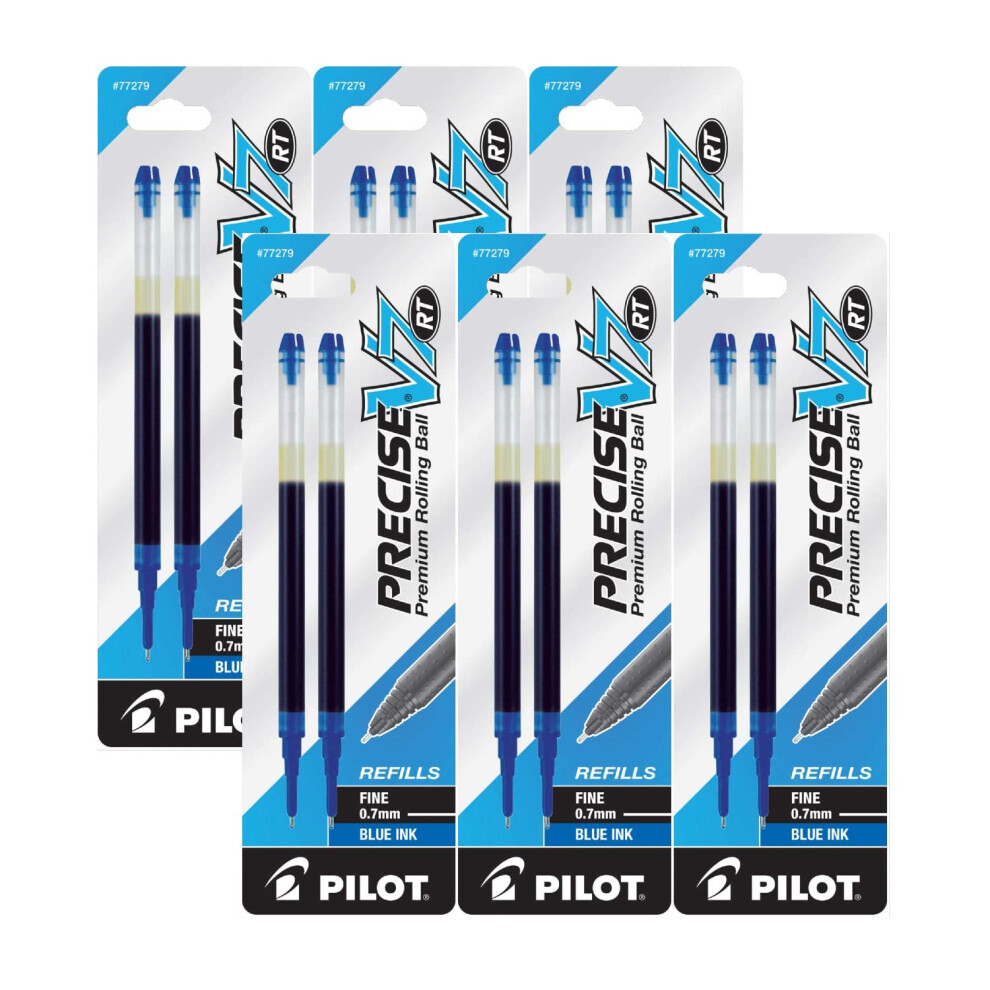 Pilot Precise V7 RT Ink Refill  2-Pack for Retractable Rolling Ball Pens  Fine Point  Blue  Pack Of 6