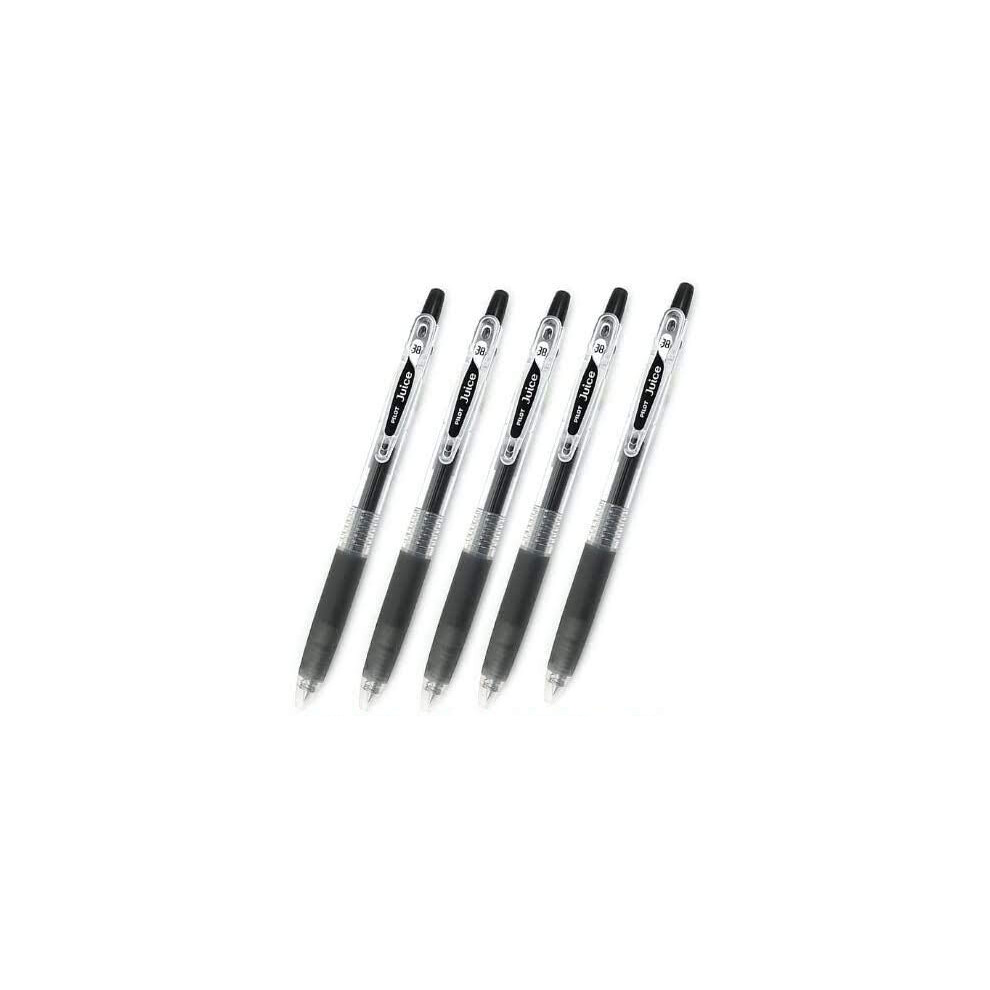 Pilot Juice Retractable Premium Gel Ink Roller Ball Pens  Ultra Fine Point -0.38mm- Black Ink -Value Set of 5