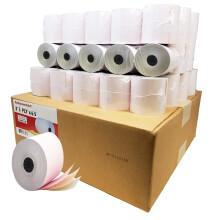 3-laags 3" inch 65' Feet (50 Rollen - 60 GSM) Wit/Canary/Roze Kookpapier 50 Rollen TMU 220