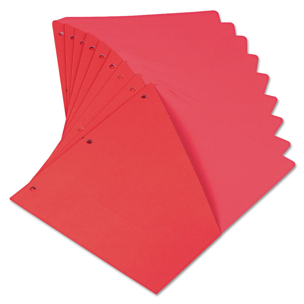 Universal 61683 Slash-Cut Pockets for Three-Ring Binders  Jacket  Letter  11 Pt.  Red  10/Pack