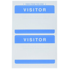 Adesivi per Badge Advantus 97190, Visitatore, 3-1/2" x 2-1/4", 100/BX, Bianco/Blu