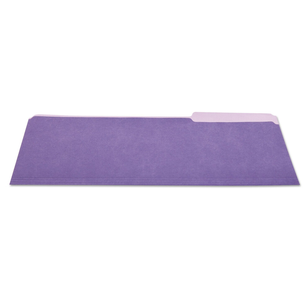 Universal 10525 File Folders  1/3 Cut One-Ply Top Tab  Legal  Violet/Light Violet  100/Box