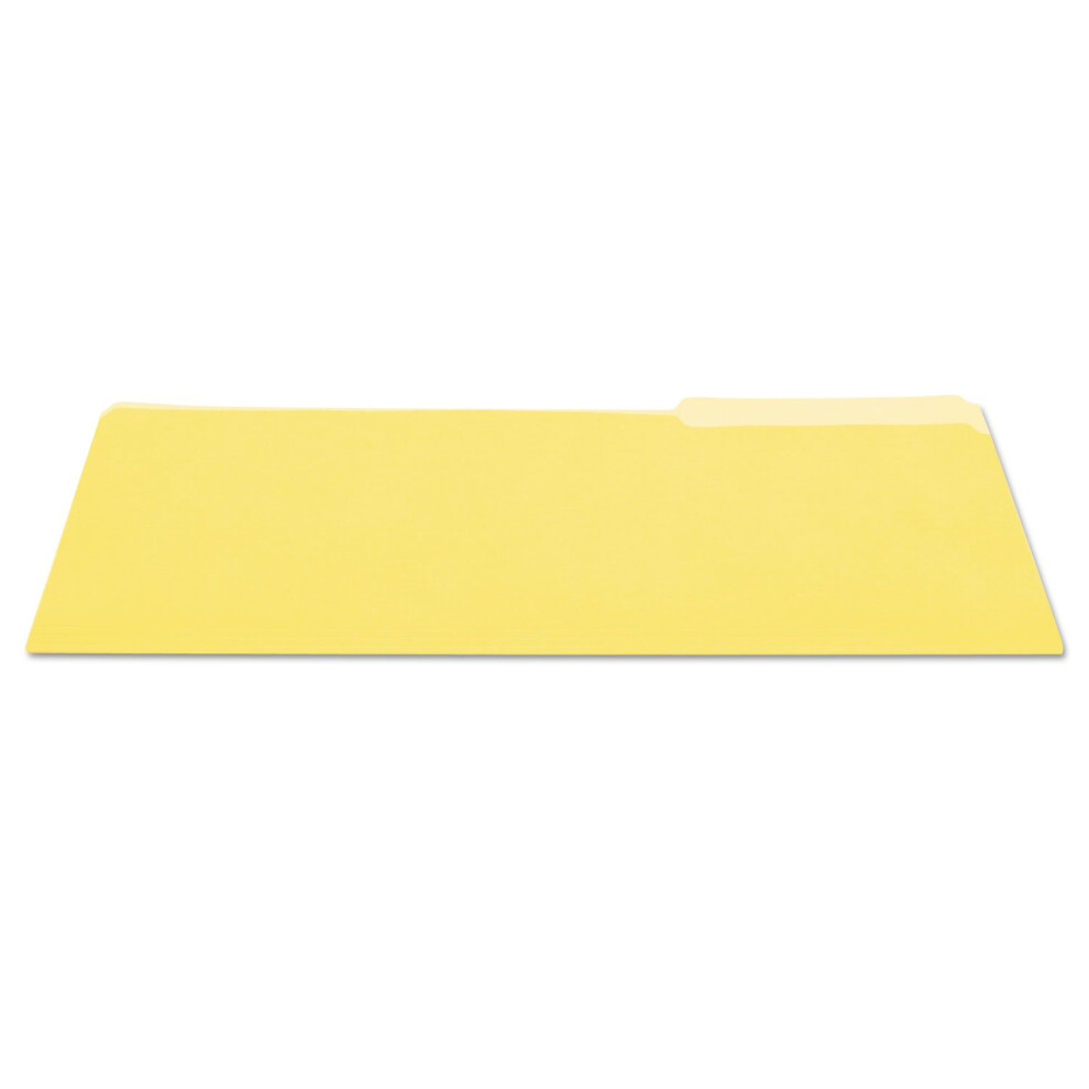 Universal 10524 File Folders  1/3 Cut One-Ply Top Tab  Legal  Yellow/Light Yellow  100/Box