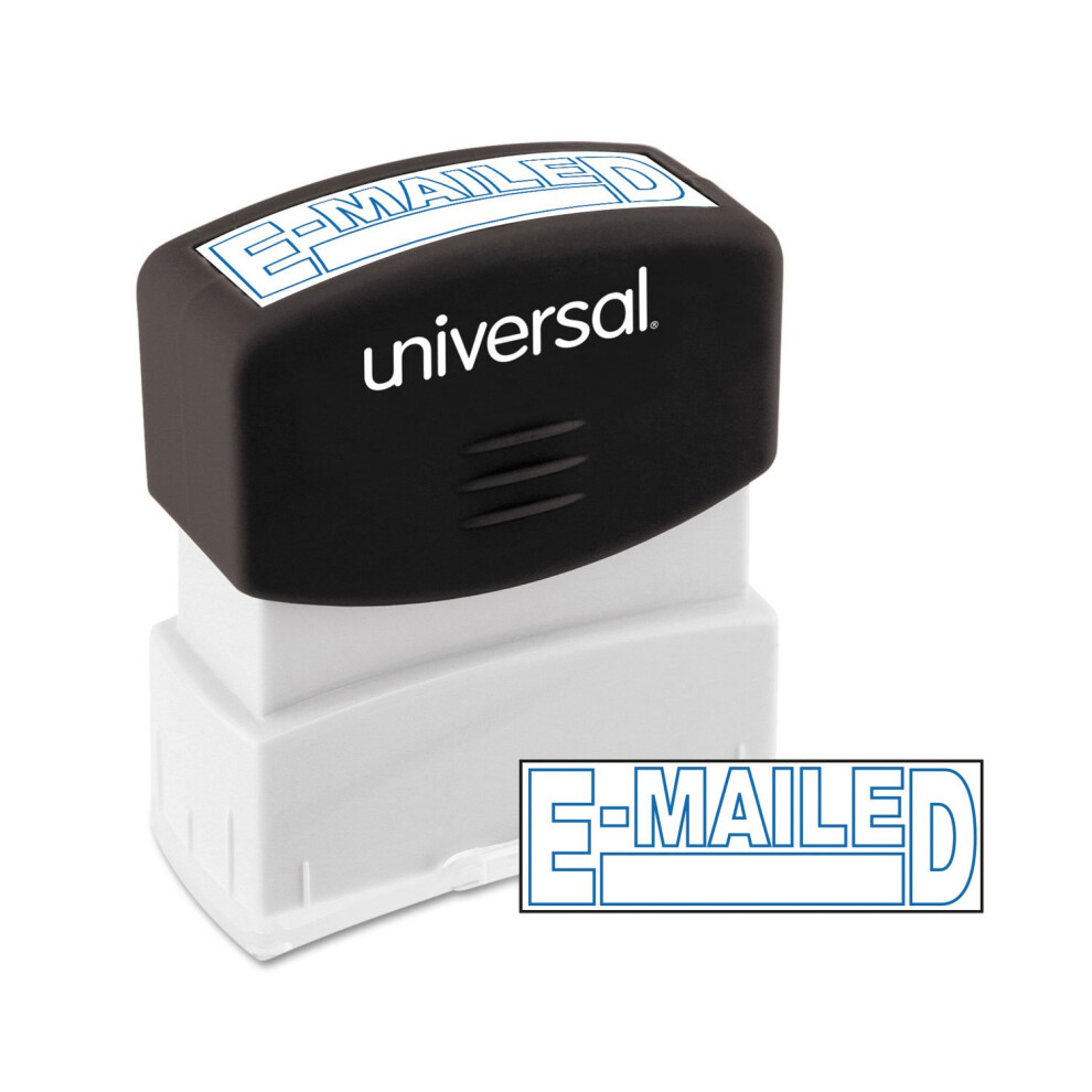 Universal UNV10058 Pre-Inked One-Color E-MAILED Message Stamp - Blue