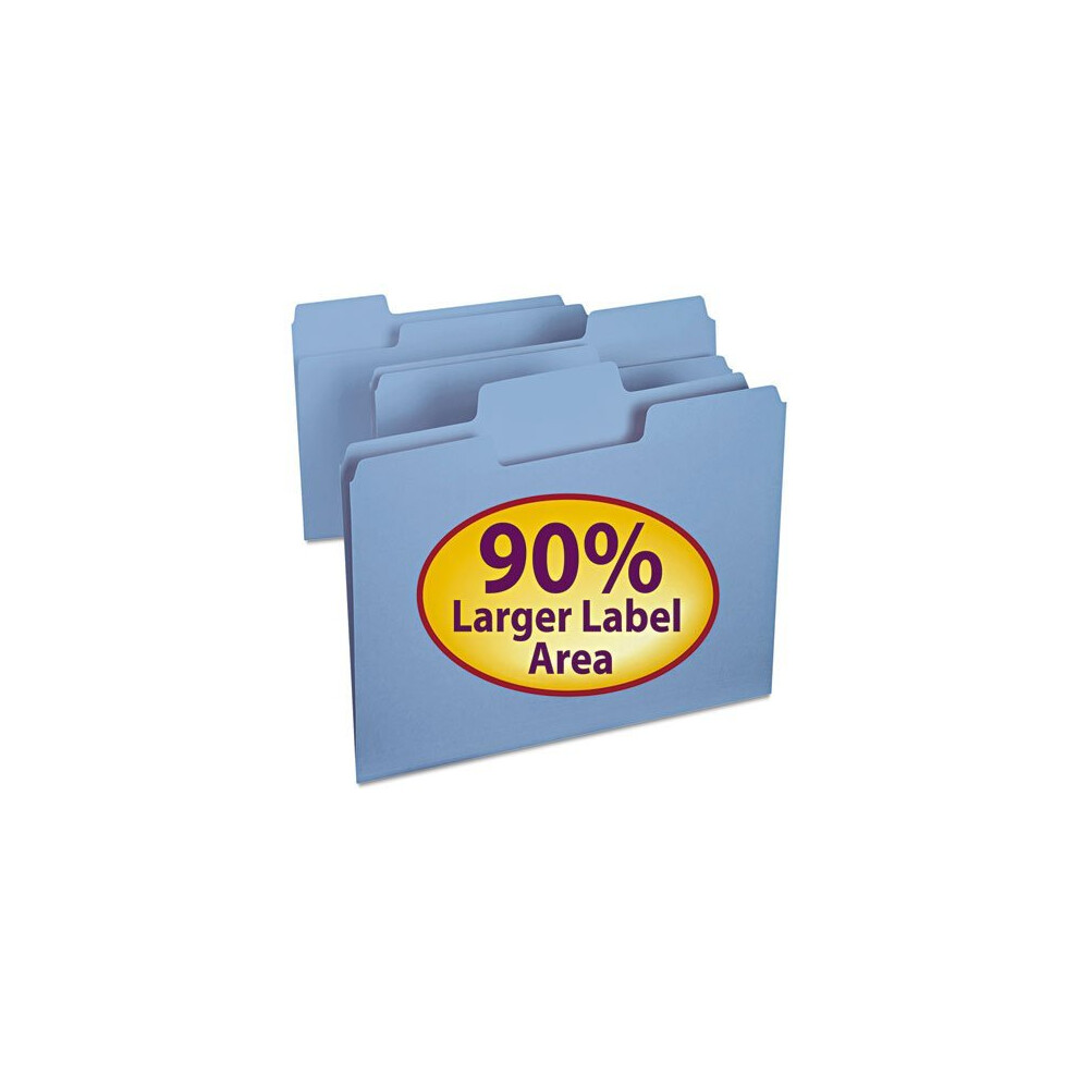 Photos - File Folder / Lever Arch File Smead SuperTab Colored File Folders 1/3 Cut Letter Blue 100/Box PLX386449 