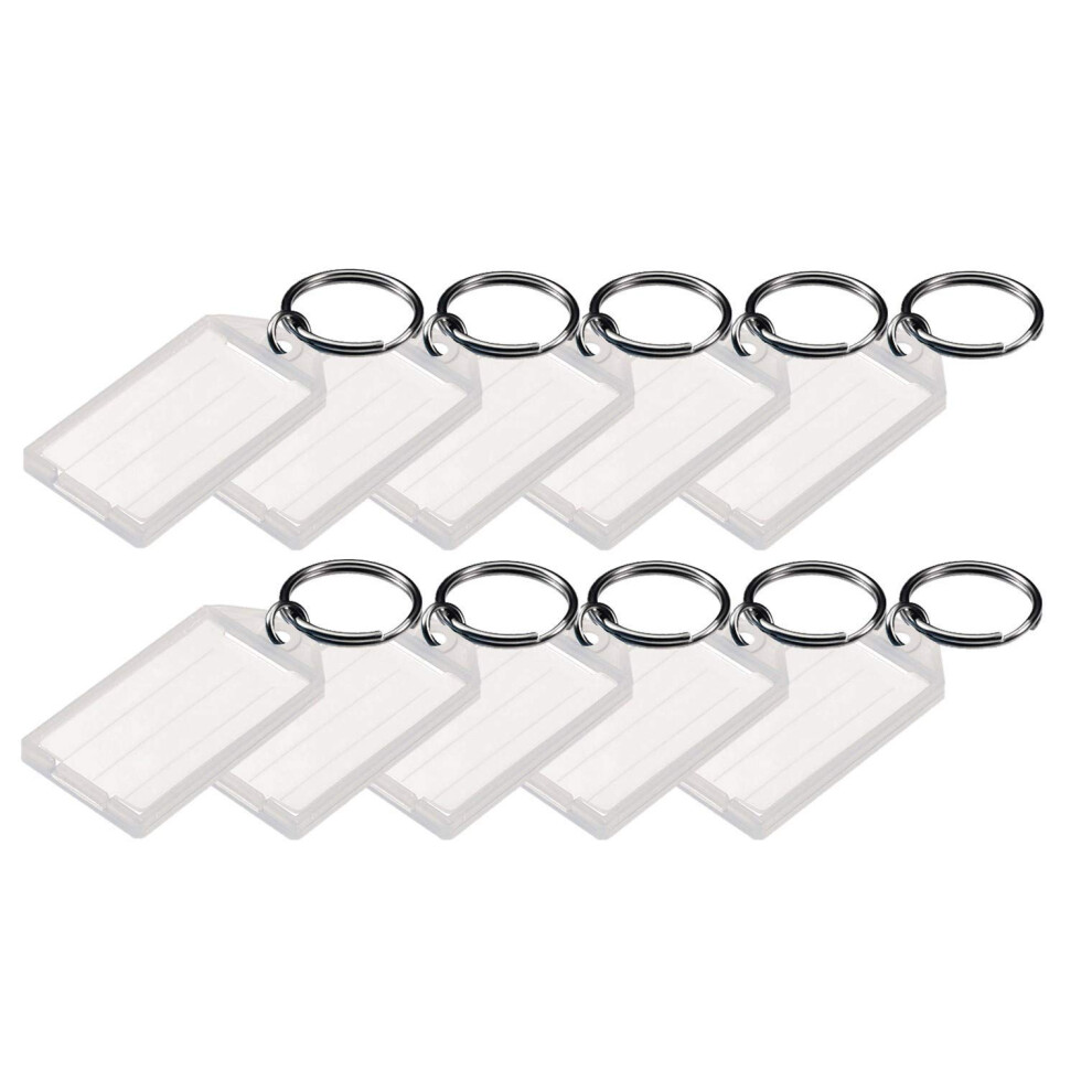 Lucky Line Key Tag With Flap Split Ring & Paper Insert For Labeling Key Organization & Identification 10-Pack Clear (6051010) 085721060519