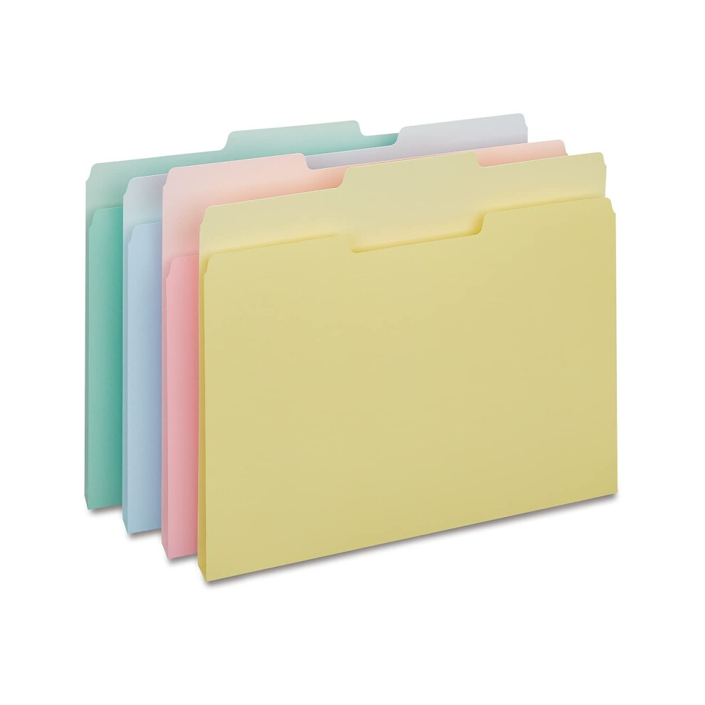 Staples 459684 Top-Tab File Folders 3-Tab Letter Assorted Pastel Colors 100/BX