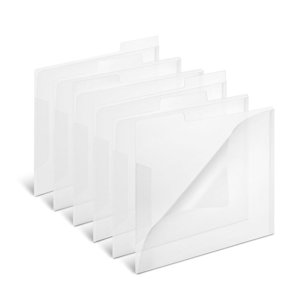 Staples 576460 Translucent Poly File Folders Clear 6/Pack