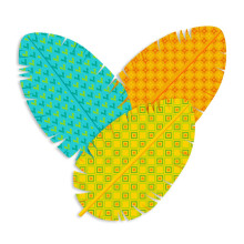 Eureka Ritorno a scuola Decorazioni ritagliate in carta con piume multicolori per insegnanti 36 pezzi 5,5'' L x 5,5'' A
