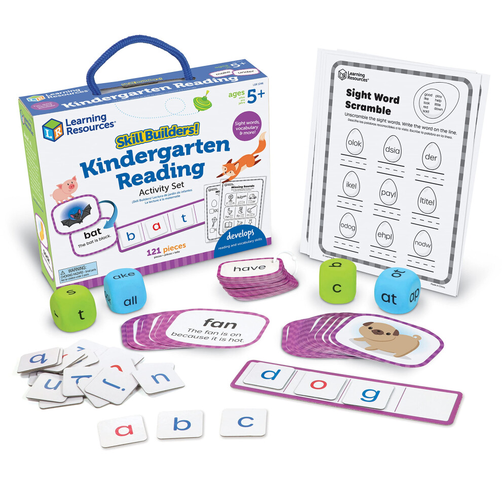 Learning Resources Skill Builders! Kindergarten Reading Activity Set -Learning Essential Materials  Reading Activities for Kids  Homeschool