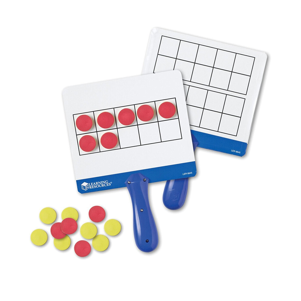 Learning Resources Magnetic Ten-Frame Answer Boards - Set of 4 with 100 Colorful counters/Discs  Ages 5+ | Grades K+ Giant Magnetic Ten Fram