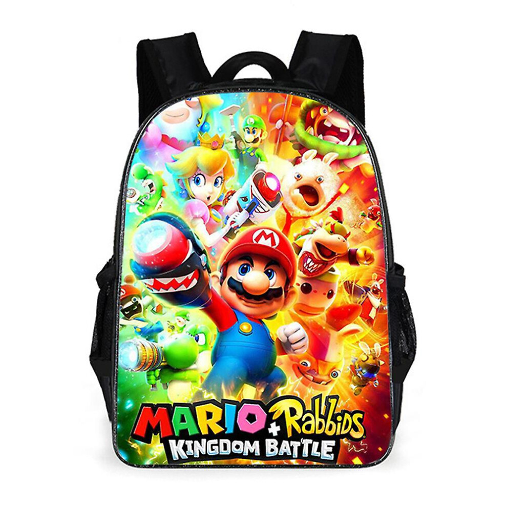 (A) Kids Boys Girl Super Mario Backpack School Bag Casual Bookbag Travel Rucksack Gifts