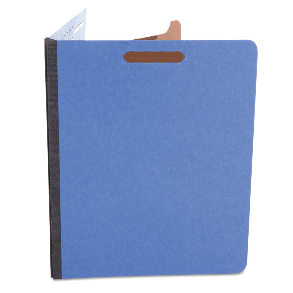 Universal 10201 Pressboard Classification Folders  Letter  Four-Section  Cobalt Blue  10/Box