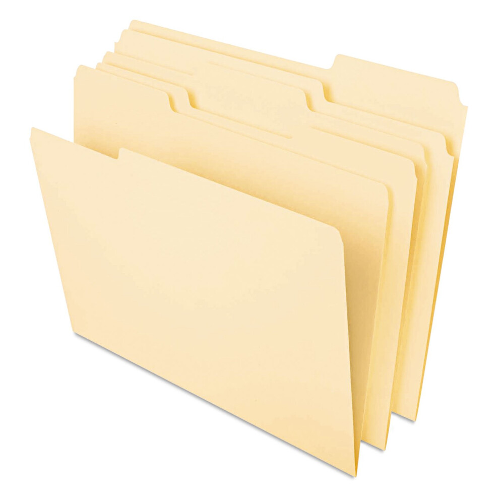 Universal UNV16420 Deluxe Heavyweight 1/3-Cut Tab Assorted File Folders - Legal Size  Manila (50/Pack)