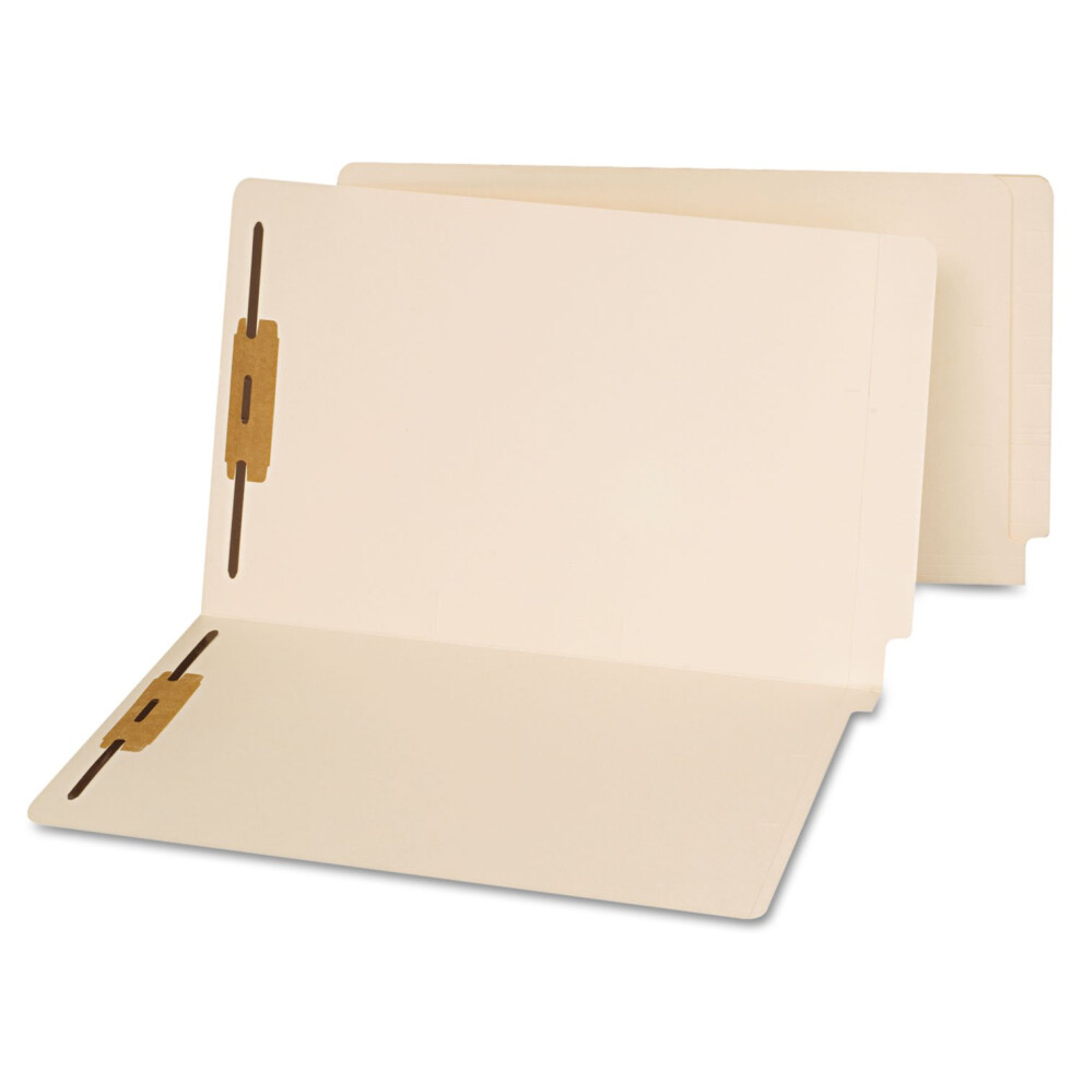 Universal UNV13220 Reinforced Straight End Tab 2-Fastener File Folders - Legal  Manila (50/Box)