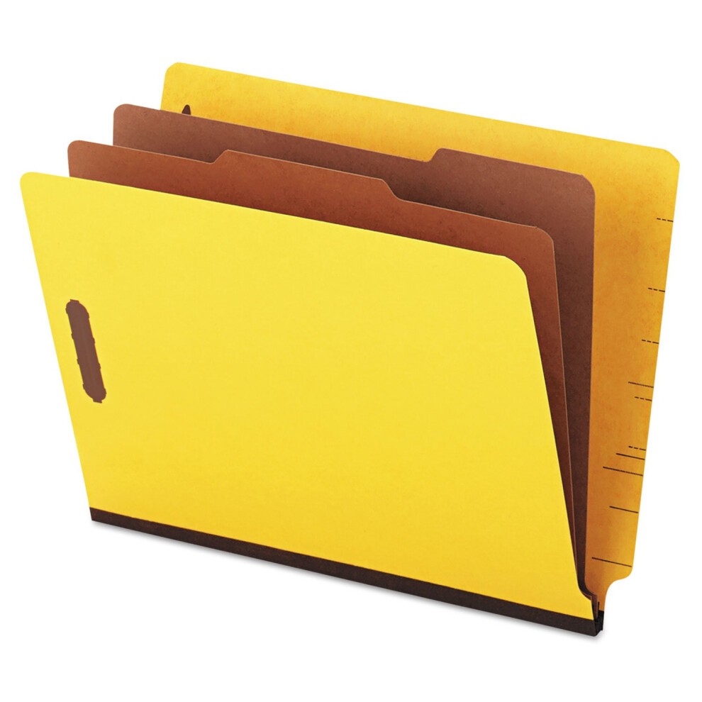 Universal 10319 Pressboard End Tab Classification Folders  Letter  Six-Section  Yellow (Box of 10)