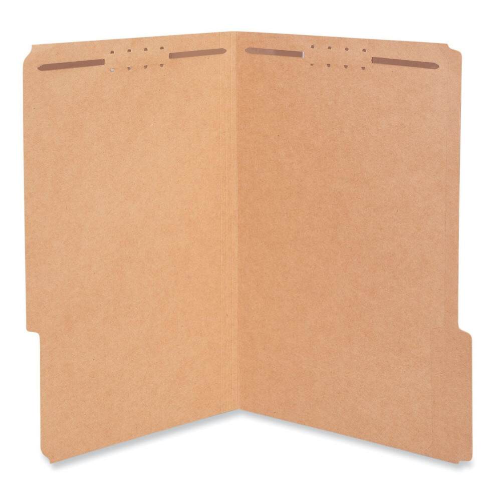 Universal UNV10412 0.75 in. Expansion 2 Fasteners Legal Size Reinforced Top Tab Fastener Folders - Brown Kraft Exterior (50/Box)