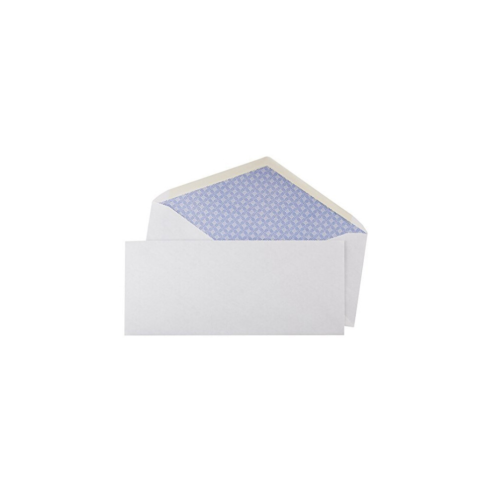 Amazon Basics #10 Security Tinted Business Gummed Envelopes  Moisture Sealed  4-1/8 x 9-1/2 Inch  Pack of 500  One Size  White