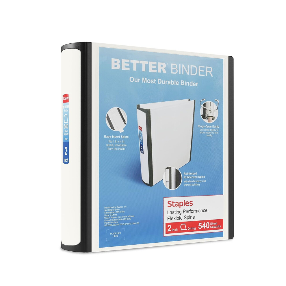 STAPLES Better Binder  2-Inch  White