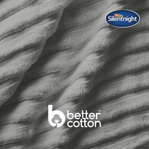 (Bath Sheet, Grey ) Silentnight Ribbed Cotton Towel 100% Cotton BCI 2