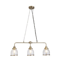 Litecraft Ingrid 3-Light Ceiling Pendant Bar - Antique Brass (60621344) | Adjustable Drop