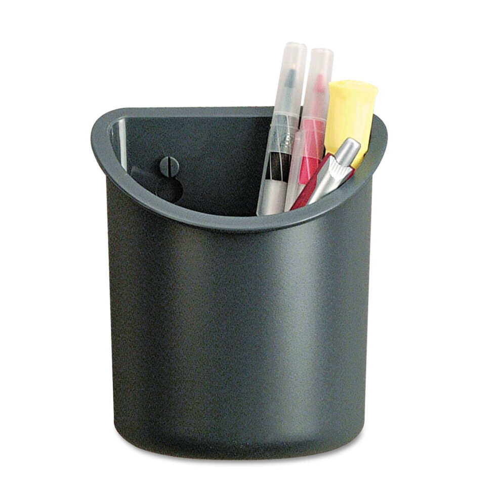 Universal 08193 Recycled Plastic Cubicle Pencil Cup  4 1/4 x 2 1/2 x 5  Charcoal