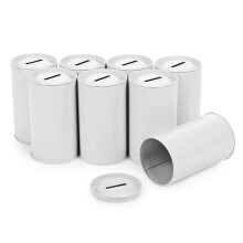 Cylindrisk Burk för Insamling av Donationer 5"H x 3" Diameter, 8 Pack