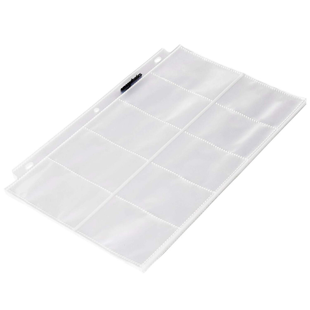 Amazon Basics Plastic Business Card Holder  Protector Sleeves for 3-Ring Binder  Transparent  25-Pack