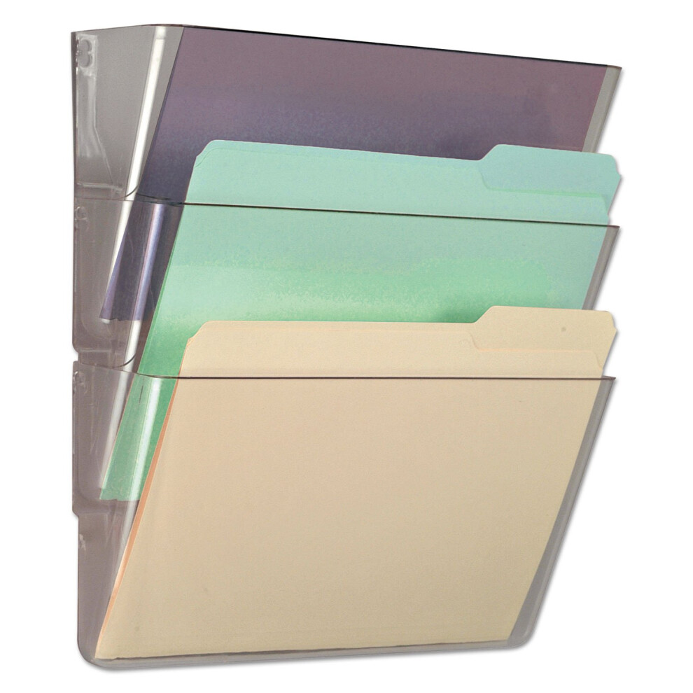 Universal UNV53682 3-Pocket Wall File Starter Set - Letter Size  Clear (1-Set)