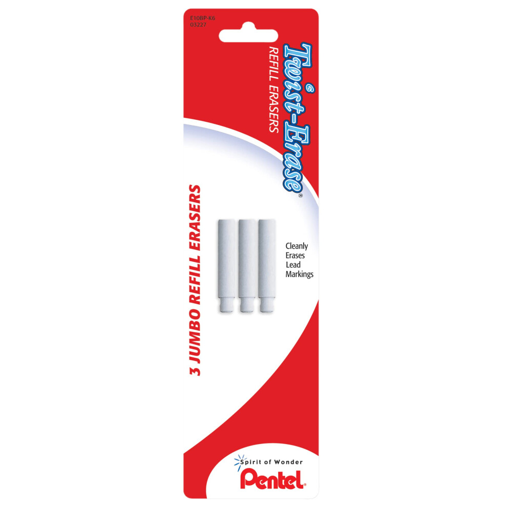 Pentel Twist-erase Refill Erasers  Qty 1  Pkg Of 3