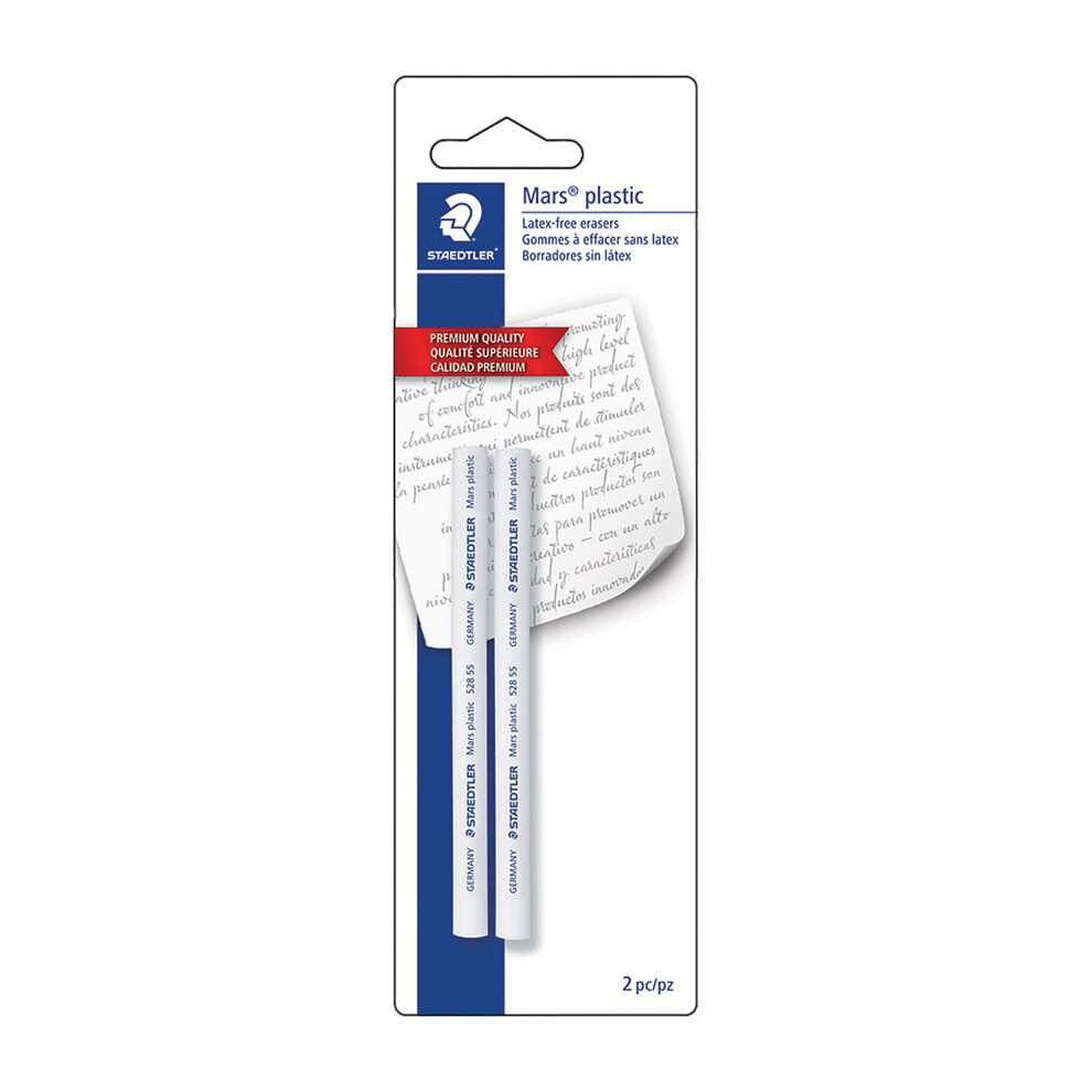 Staedtler Mars Plastic Eraser Refills for Refillable Holder  2-Each (52855BK2) White