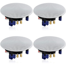 Herdio 320 Watts 2 Way Flush Mount Ceiling Speakers 4 Inches for Bathroom Kitchen Living Room Office 4 Speakers
