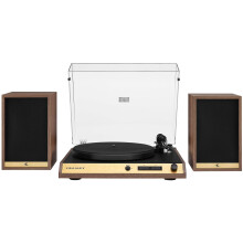 Crosley C72 2-Speed Belt-Drive Bluetooth Turntable Record Player with 80W Speakers and Carbon Fiber Tonearm Walnut - Refurbished