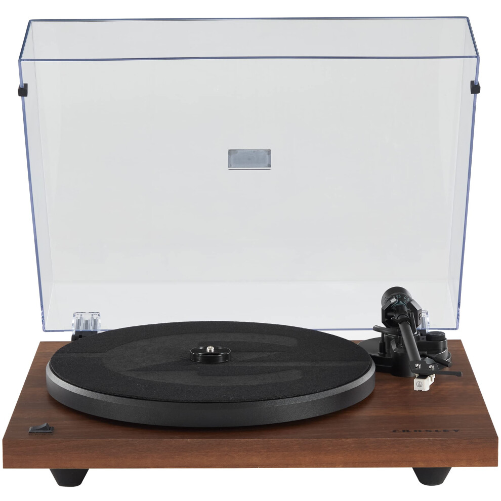 Crosley C6B-WA Belt-Drive Bluetooth Turntable Record Player with Adjustable Tone Arm  Walnut