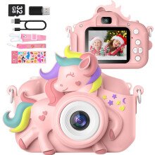 Kids Camera for 3-12 Years Old Toddlers Childrens Boys Girls Selfie Camera 20.0 MP HD 1080P IPS Screen Dual Digital Toy Camera for Kids Birt