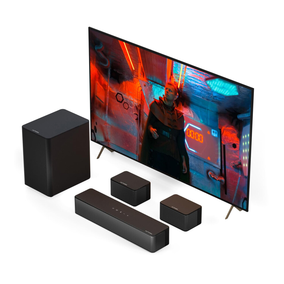 Ultimea 5.1 Virtual Surround Sound Bar Peak Power 320W 3D Surround Sound System Sound Bars For Tv With Subwoofer And Rear Surround Speaker 642380742998