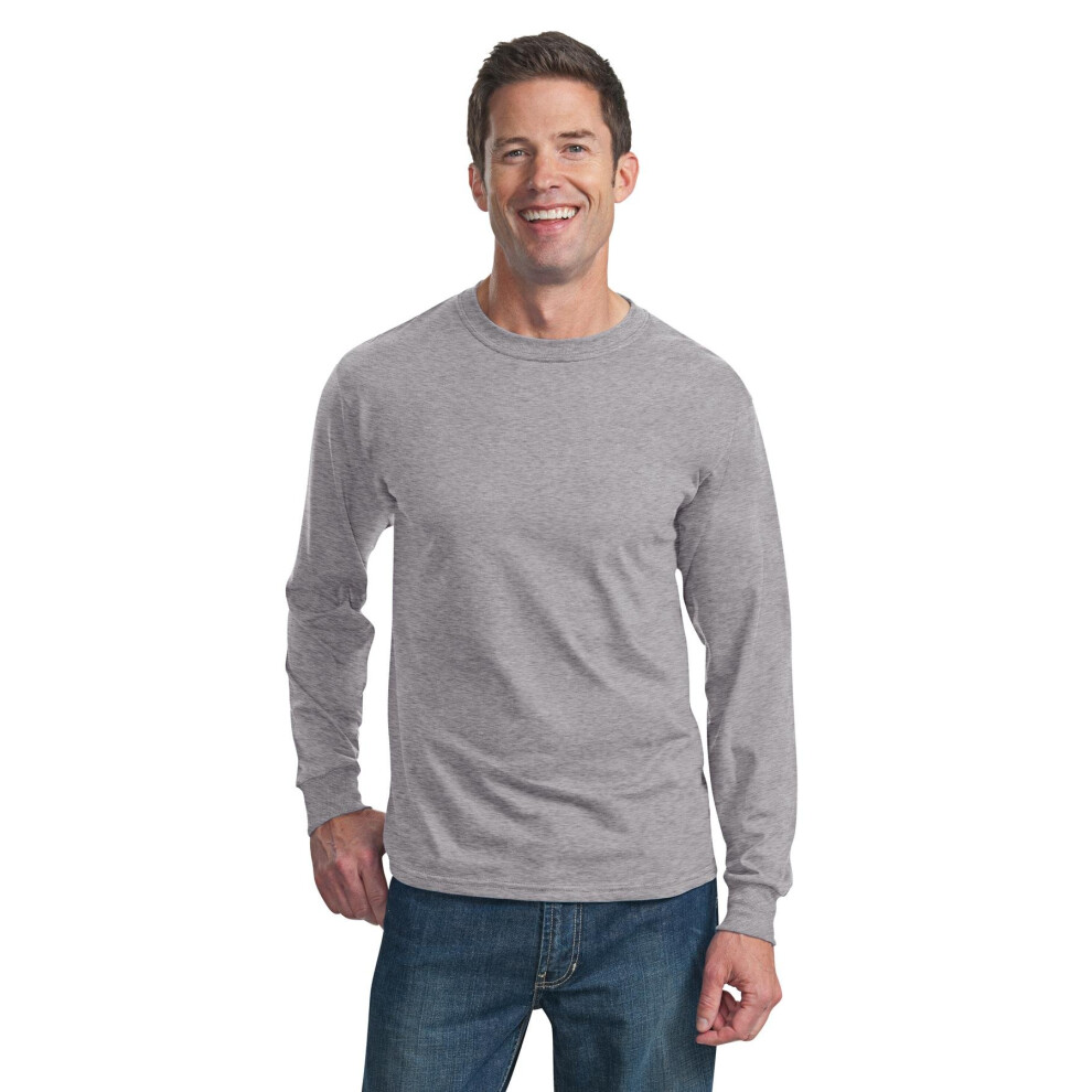 Fruit of the Loom HD Cotton 100% Cotton Long Sleeve Tee Athletic Heather Medium