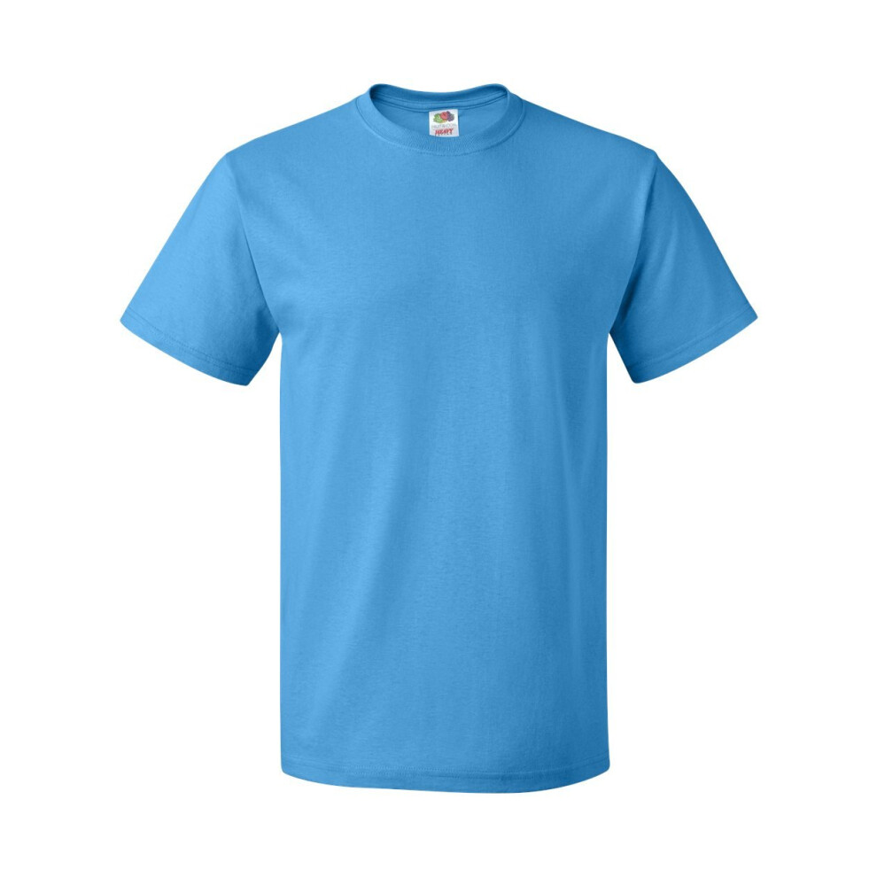 Fruit of the Loom Mens 5 Oz. 100% Heavy Cotton HD T-Shirt(3931)-Pacific BLUE-3XL-2PK