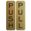 Basic Vertical Push Pull Door Sign (Brushed Gold) - Medium 1