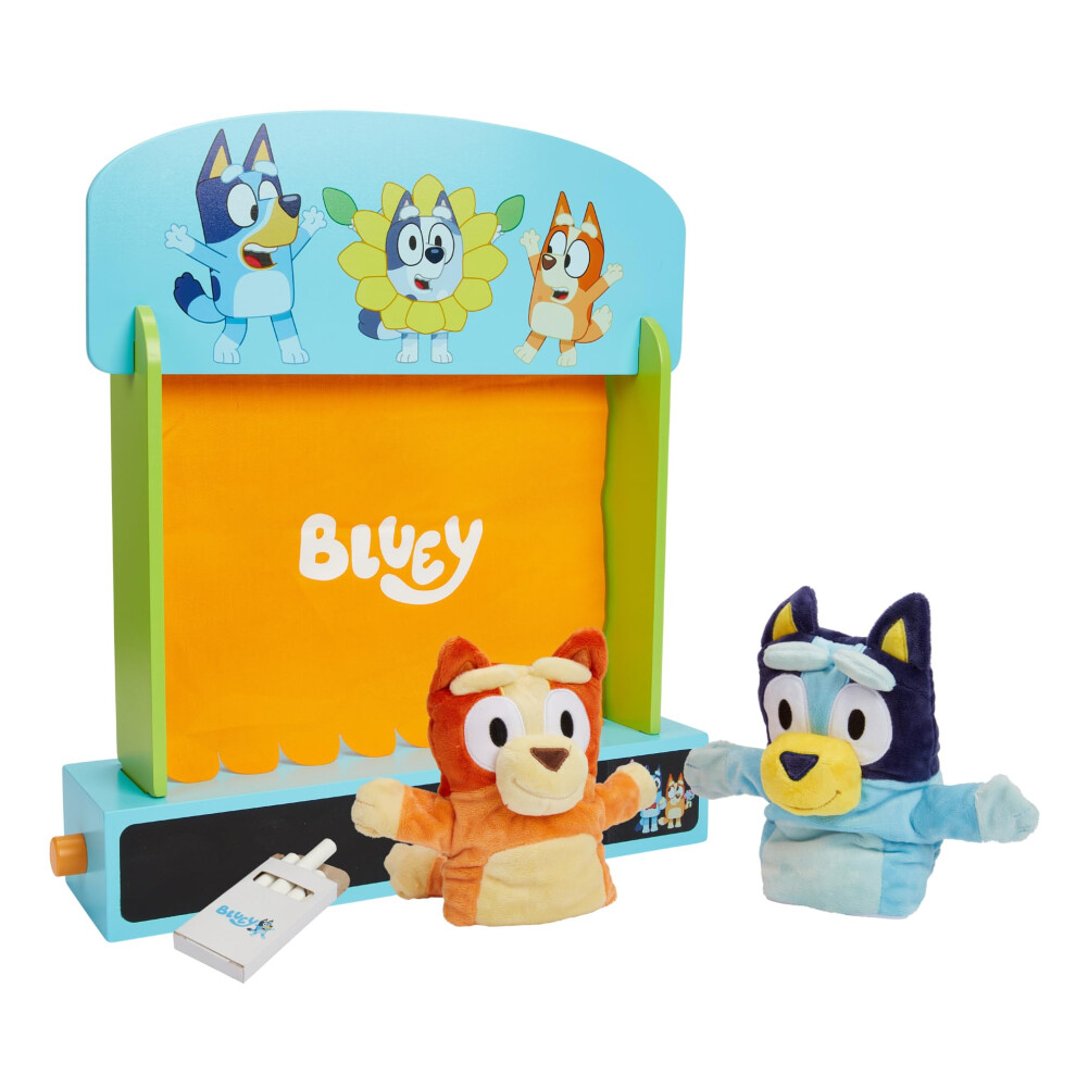 Bluey - Puppet Theater - Colorful Wooden Play Set With Theater And Puppets - Fsc-Certified Material - Imaginative Fun For Ages 3 Years And U