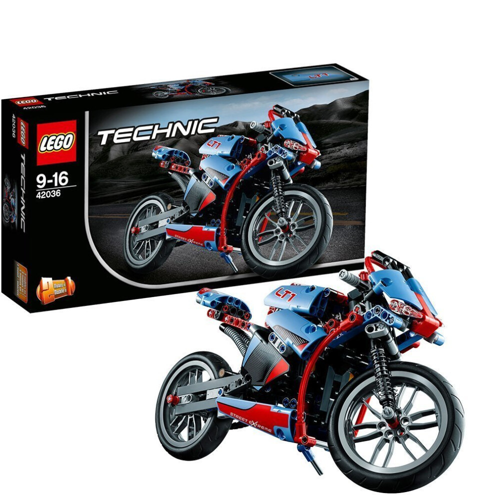 Lego TECHNIC Street Motorcycle 375 Pieces Kids Building Playset | 42036