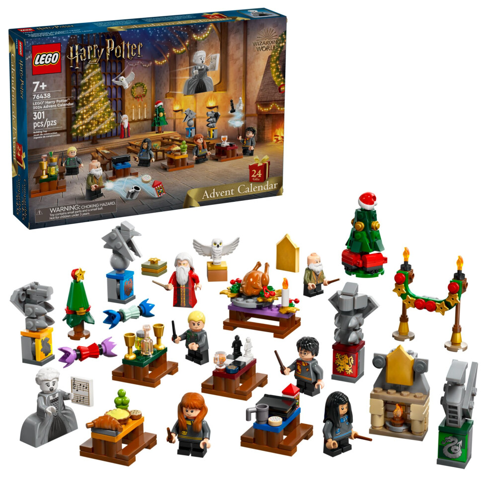 LEGO Harry Potter 2024 Advent Calendar  Hogwarts Fantasy Toy  Holiday Countdown Gift  7 Minifigures  16 Mini Builds  Gift Idea for Kids Ages