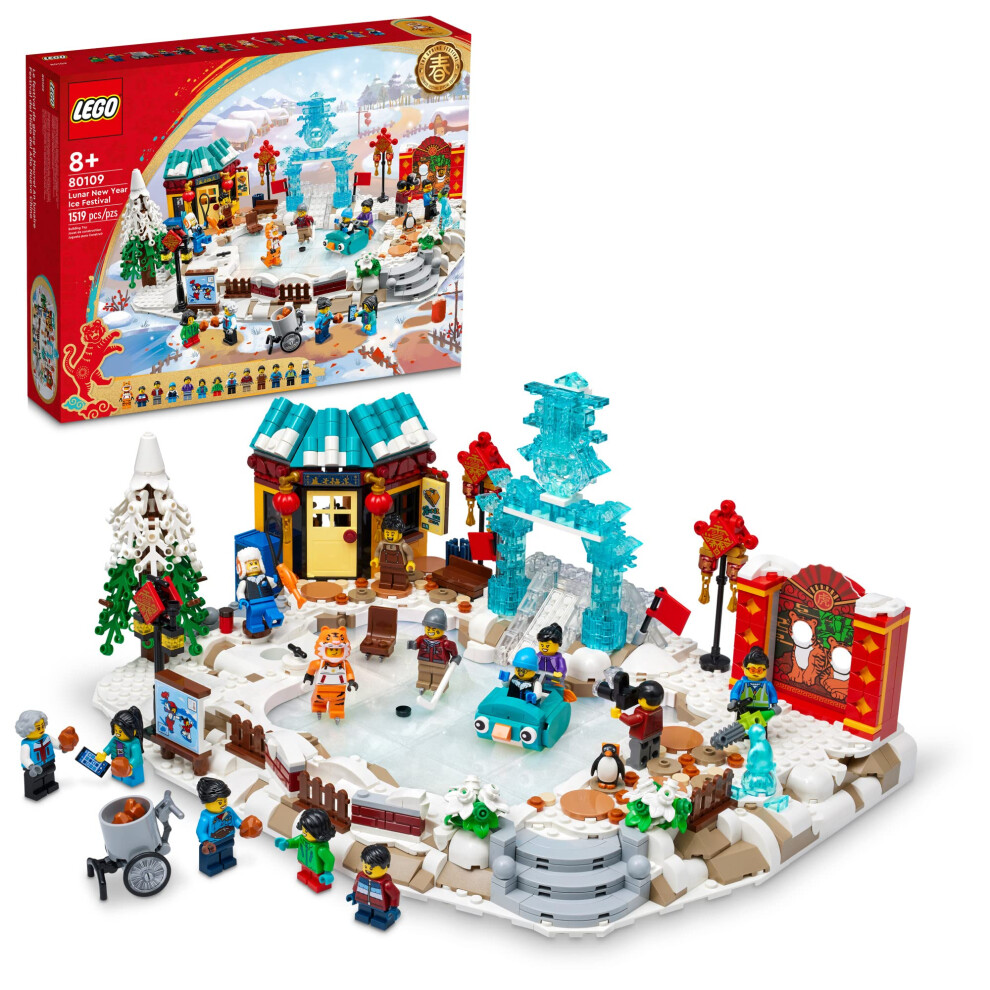 LEGO Lunar New Year Ice Festival 80109 Building Kit; Gift Toy for Kids Aged 8 and Up; Building Set Featuring a Detailed Winter Scene  Chun I