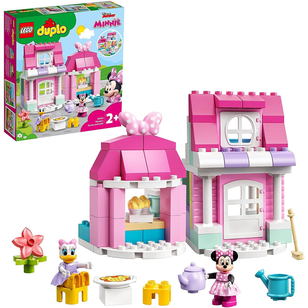 LEGO DUPLO Disney Minnies House and Caf? 10942 Dollhouse Building Toy for Kids with Minnie Mouse and Daisy Duck; New 2021 (91 Pieces)