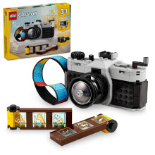 LEGO Creator 3 in 1 Retro Kamera Spielzeug, Wandelt sich von Spielkamera zu Retro-Videokamera zu Retro-Fernseher